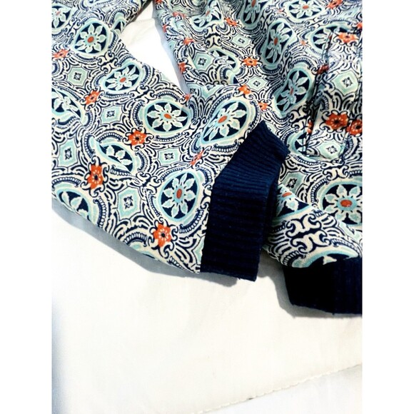 Blouse About a Girl Medium Women Floral Zip Up Blue See Through - Picture 2 of 4